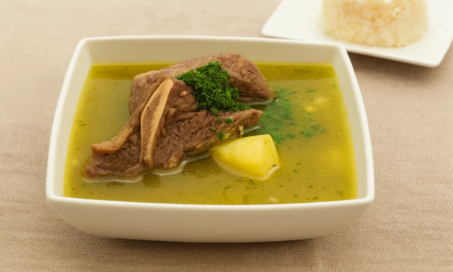 Sopa casera de carne y patata